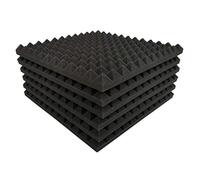Wresetly Paquete de 12 paneles de tratamiento de espuma insonorizada con forma de pirámide para aislamiento
