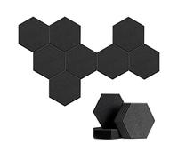 Wresetly Paquete de 8 paneles acústicos hexagonales autoadhesivos, panel absorbente de sonido para estudios/estudios de grabación/oficinas, color negro