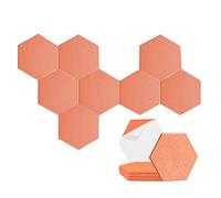 Wresetly Paquete de 8 paneles acústicos hexagonales autoadhesivos, panel absorbente de sonido para estudios/estudios de grabación/oficinas, color naranja