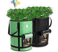 Wresetly Patata Crecimiento Bolsas 2 Pack 7 Galones Patatas Crecimiento Bolsas Vegetales Crecimiento Bolsa con Solapa y Asas para Plantas, Patatas, Tomates