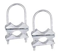 Wresetly Pinza de Mástil Antena Doble Soporte de Mandíbula en V Pernos en U Material de la Manguera 2 Conjuntos para Antena WiFi, Antena de TV