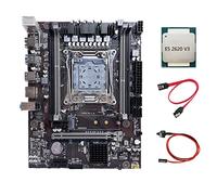 Wresetly Placa base X99 LGA2011-3 Soporte de placa base de computadora DDR4 memoria RAM con CPU E5 2620 V3+cable de interruptor+cable