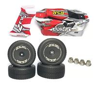 Wresetly RC Carro Cuerpo Fundas Trasero y Rueda Kit de Neumáticos para 144001 144010 1/14 RC Auto Actualización Partes Accesorios,2