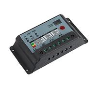 Wresetly Regulador de controlador de carga solar de batería dual de 20 A, adecuado para controlador solar de batería de 12 V o 24 V