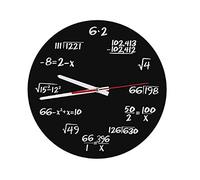 Wresetly - Reloj de pared matemático, fórmulas matemáticas, reloj cuestionario, reloj en y negro, reloj de ecuación matemática, único para la oficina