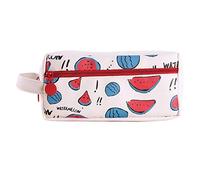 Wresetly Sandía Portable Pu Lapices Bolsa Papelería Escuela Oficina Necesidad Niños Almacenamiento Bolsa, Sandía.