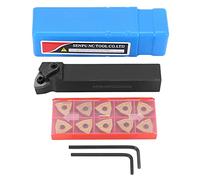 Wresetly Soporte de torno de 20 mm MWLNR2020K08 + 10 insertos de carburo WNMG0804