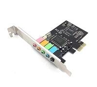 Wresetly - Tarjeta de sonido interna 5.1 compatible con 10 con soporte de perfil bajo, tarjeta de sonido PCI-E estéreo 3D, chip CMI8738 32/64 bits PCI