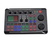 Wresetly Tarjeta de sonido Micrófono Mezclador de sonido Tarjeta de sonido Mezclador de audio Amplificador de consola de mezcla de música en Amplificador Equipo DJ