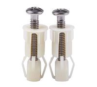Wresetly Tornillos para asiento de inodoro de plástico, 2 Uds. Accesorios para asientos de inodoro, bisagras, herramientas de reparación, tipo y tamaño: 4# 38 mm x 5 mm