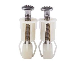 Wresetly Tornillos para asiento de inodoro de plástico, 2 Uds. Accesorios para asientos de inodoro, bisagras, herramientas de reparación, tipo y tamaño: 4# 38 mm x 5 mm