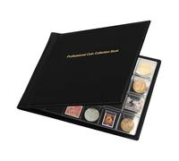 Wress Álbum de colección de Monedas de 240 Bolsillos, Libro de coleccionista de Monedas Negro, Caja de Almacenamiento, Fundas de coleccionista, Caja organizadora para Colecciones de Monedas, Billetes