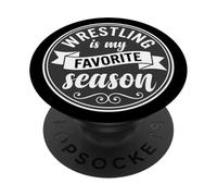 Wrestler Wrestle Wrestling is My Favorite Season PopSockets PopGrip Adhesivo