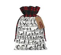 Wrestlers Sports - Bolsa de Navidad a cuadros a juego con cordón, 4.7 x 6.9 pulgadas para Navidad, Halloween