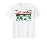 Wrestling BJJ MMA Grappling Fresh Takedowns Served Daily Camiseta gráfica económica, Hombre, Blanco, XL