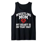 Wrestling Mom My Heart Is On That Mat Vintage Camiseta sin Mangas