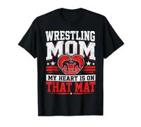 Wrestling Mom My Heart Is On That Mat Wrestling Mother Camiseta