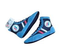 Wrestling Shoe Boxing Muay Thai Sambo Shoes Freestyle Wrestling Shoes Soft Sole for Men and Women, azul, 46 EU