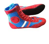 Wrestling Shoe Boxing Muay Thai Sambo Shoes Freestyle Wrestling Shoes Soft Sole for Men and Women, rojo claro, 37 EU