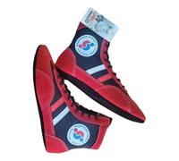 Wrestling Shoe Boxing Muay Thai Sambo Shoes Freestyle Wrestling Shoes Soft Sole for Men and Women, rojo, 35 EU