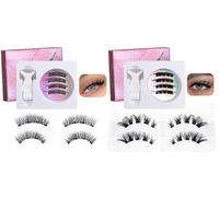 WREWING CT04 - Kit de pestañas magnéticas, sin pegamento, reutilizable, aspecto natural y fácil ajuste, 6 estilos, visón sintético suave, aplicación en 3 segundos (CT04-2+CT04-8)