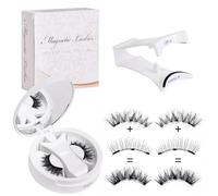 WREWING CT10 - Kit de pestañas magnéticas, sin pegamento, reutilizables y ultraligeras para un aspecto natural o dramático (CT10-8+CT10-8)