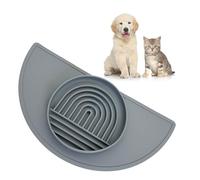 WREWING Juego de tapete de comida para mascotas y cuenco de alimentación lenta, tapete de silicona impermeable para perros y gatos, antideslizante, bordes elevados, alivio de la ansiedad, tapete para