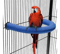 WREWING Soporte de perca para loros en forma de U - Jaula de pájaros cubierta de arena para moler picos y uñas, conure, periquito, cacatúa