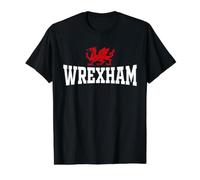 Wrexham City Gales Dragón Rojo Wrecsam Cymru Condado de Gales Camiseta gráfica económica, Hombre, Negro, S
