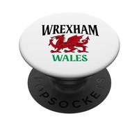 Wrexham Gales Cymru Bandera de dragón galés Wrexham City Love PopSockets PopGrip Adhesivo