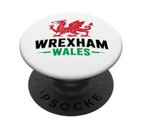 Wrexham Gales Cymru Bandera de dragón galés Wrexham City Love PopSockets PopGrip Adhesivo