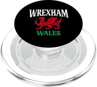 Wrexham Gales Cymru Bandera de dragón galés Wrexham City Love PopSockets PopGrip para MagSafe