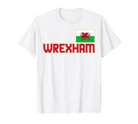 Wrexham Wales City Cymru, dragón de Bandera de Gales, Rojo Camiseta gráfica económica, Hombre, Blanco, S