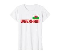 Wrexham Wales City Cymru, dragón de Bandera de Gales, Rojo Camiseta gráfica económica, Mujer, Blanco, XL
