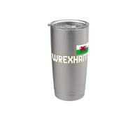Wrexham Wales City Cymru, dragón de bandera de Gales, rojo Vaso térmico de acero inoxidable de doble pared