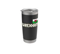 Wrexham Wales City Cymru, dragón de bandera de Gales, rojo Vaso térmico de acero inoxidable de doble pared
