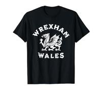 Wrexham Wales Welsh Dragon Flag Vintage Camiseta gráfica económica, Hombre, Negro, M