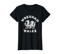 Wrexham Wales Welsh Dragon Flag Vintage Camiseta gráfica económica, Mujer, Negro, S