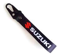 WRFUU Llavero Personalizado con Bordado de poliéster para Motocicleta, Moto Llavero Personalizado, Llavero para Suzuki,Black-A