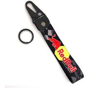 WRFUU Llavero Personalizado con Bordado de poliéster para Motocicleta, Moto Llavero Personalizado, Llavero para Red Bull,Black-A