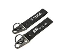 WRFUU Llavero Personalizado con Bordado de poliéster para Motocicleta, Moto Llavero Personalizado, Llavero para VOGE,Black-A