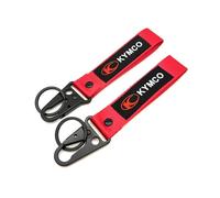 WRFUU Llavero Personalizado con Bordado de poliéster para Motocicleta, Moto Llavero Personalizado, Llavero para KYMCO,Red-A