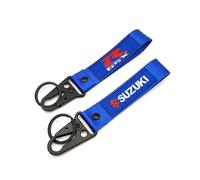 WRFUU Llavero Personalizado con Bordado de poliéster para Motocicleta, Moto Llavero Personalizado, Llavero para Suzuki,Blue-A