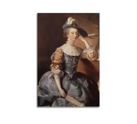 Wright of Derby-Retrato de la Sra. Anne Carver obras clásicas pósteres de obras de arte impresas para pared, lienzo, decoración de regalo, decoración del hogar, 50 x 75 cm