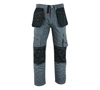 WrightFits Pantalones de trabajo con funda para hombre, color negro,Pantalones de carga de combate de seguridad resistente, múltiples bolsillos, bolsillos para rodilleras, gris, 42Wx29L