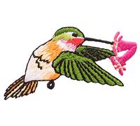 Wrights Hummingbird with Flower Iron-On Applique, Colibrí con Apliques de Flores, Varios, Tallas