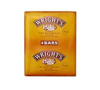 Wright's Jabón de Alquitrán de Hulla, para la limpieza diaria de la piel, apto para todo tipo de pieles. 4 barras de 100 g
