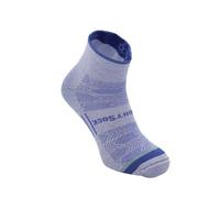 Wrightsock CoolMesh II Quarter - Calcetines para correr para hombre y mujer, ecológicos, antiampollas, fabricados en Estados Unidos, Azul serenidad, Large