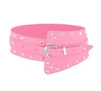 Wriidy Cinturón elástico negro ancho cinturón corsé cintura elástica accesorios de joyería para vestido, Rosado, S