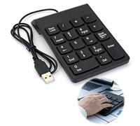 Wriligel Numpad Kabelgebunden, Ziffernblock Kabelgebunden mit USB Anschluss, Nummernblock Tastatur 18 Tasten tragbar ultradünn, Numpad für Laptop Notebook Desktop PC Schwarz